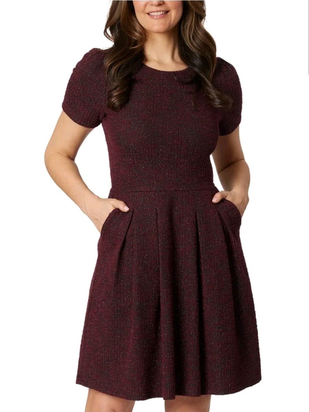 NEW! Draper James Dark Red Sparkle Dress Size S